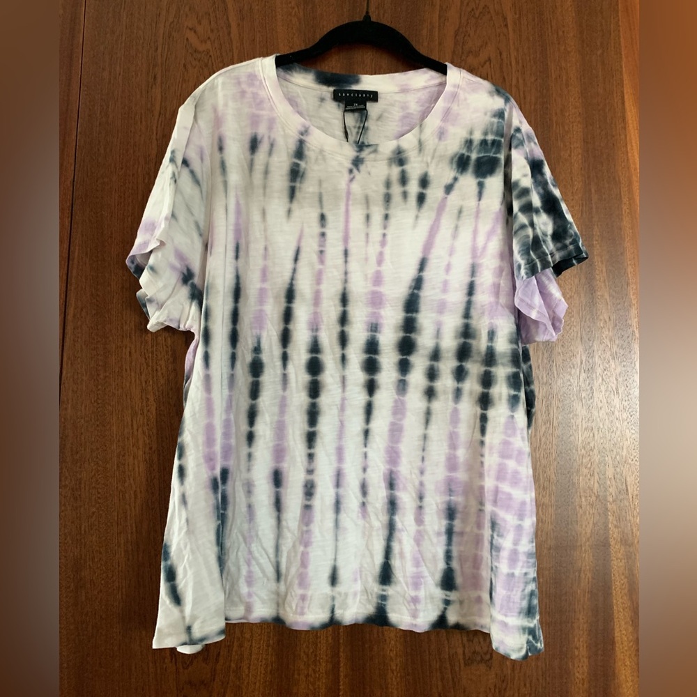 Sanctuary Black and Purple Tie-Dye Tee